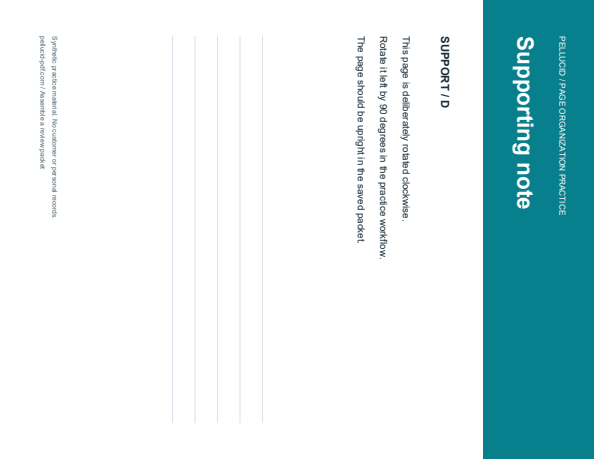 Supporting note practice page, rotated clockwise