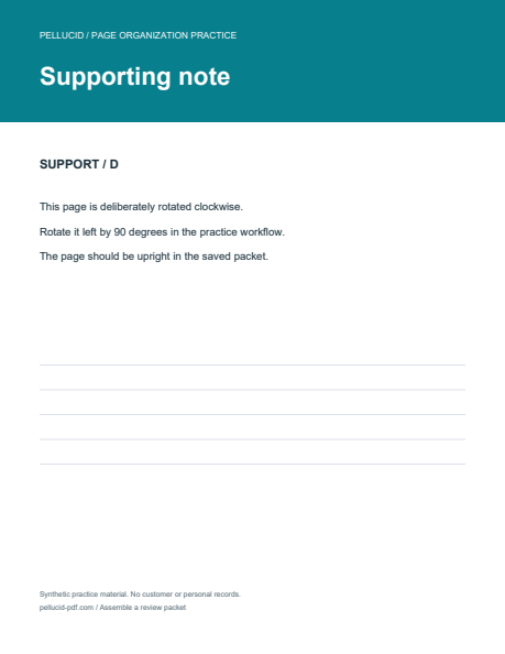 Supporting note practice page