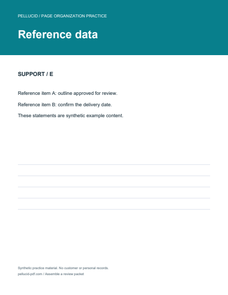 Reference data practice page